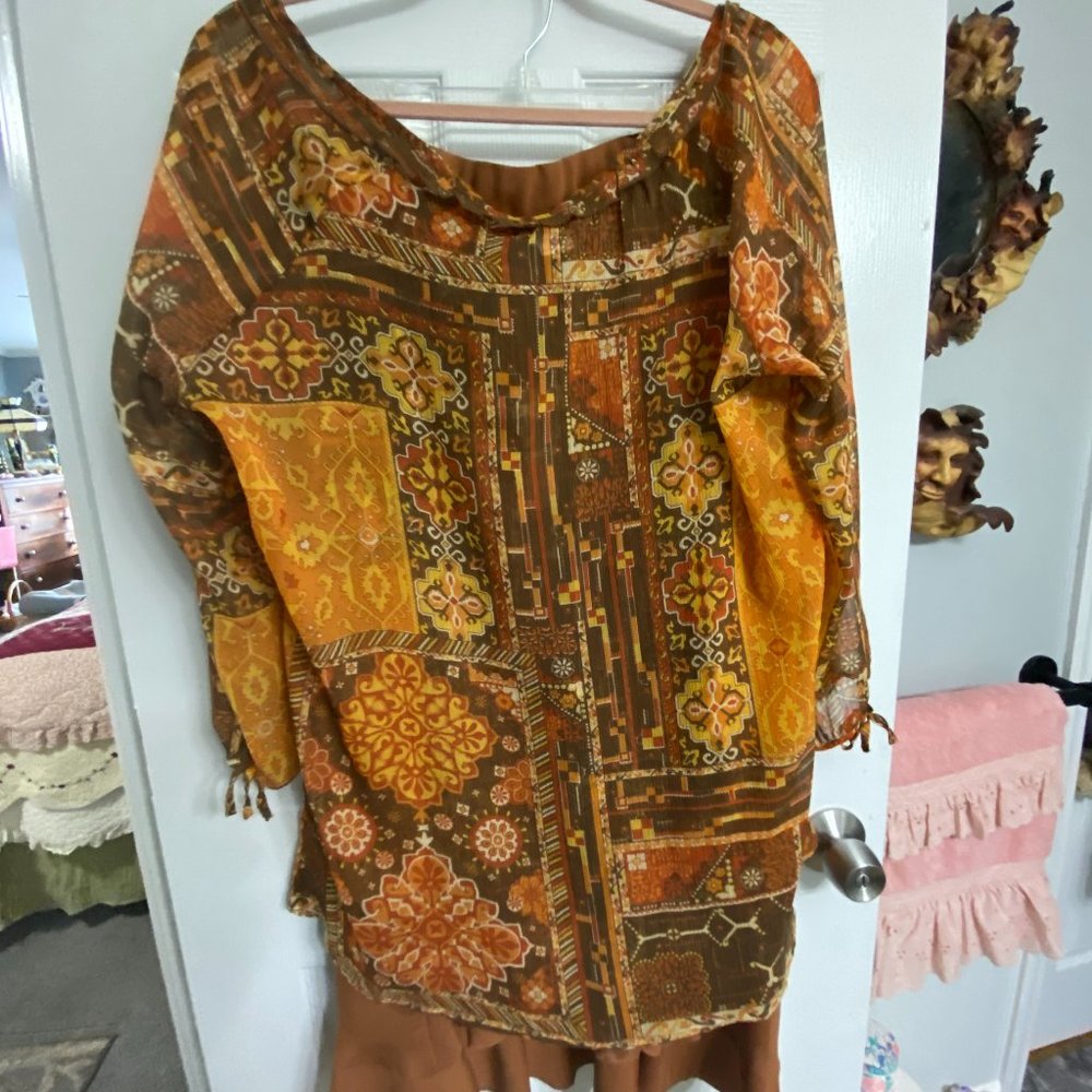 NWT Blouse and Skirt~XL-Rust colors - Picture 5 of 16